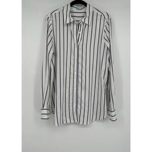 J. McLaughlin Madeline Stripe silk blend blouse